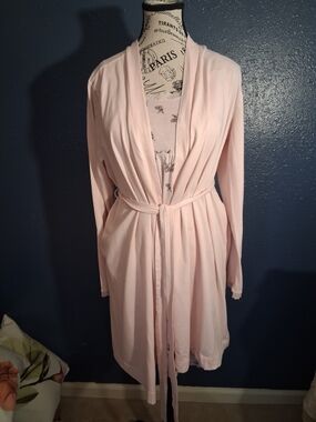 Motherhood Maternity  Light Pink  Robe with Bunny Pattern Nightdress L/XL